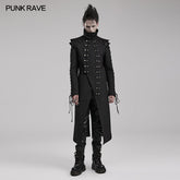 WY-1561MCM Punk Rave Gothic Military Coat Long black Steampunk Jacket?-??Punk Rave Clothing