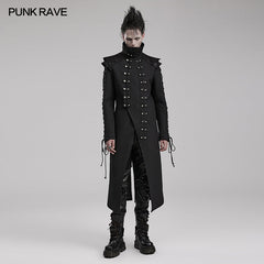 WY-1561MCM Punk Rave Gothic Military Coat Long black Steampunk Jacket?-??Punk Rave Clothing