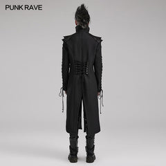 WY-1561MCM Punk Rave Gothic Military Coat Long black Steampunk Jacket?-??Punk Rave Clothing