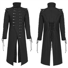 WY-1561MCM Punk Rave Gothic Military Coat Long black Steampunk Jacket?-??Punk Rave Clothing