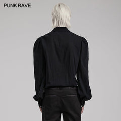 WY-1562CCM Punk Rave Gothic Ruffled black Shirt Vintage Victorian Style?-??Punk Rave Clothing