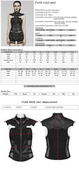 WY-1582MJF Edgy Gothic Punk Vest with Strap Detail and Zipper Closure