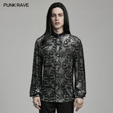 WY-1595CCM Punk Rave Gothic Baroque Patterned Satin Shirt for Men?-??Punk Rave Clothing
