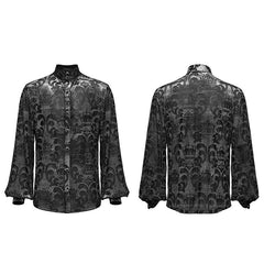 WY-1595CCM Punk Rave Gothic Baroque Patterned Satin Shirt for Men?-??Punk Rave Clothing