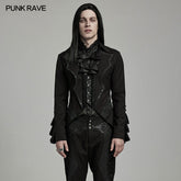 WY-1599LDM Gothic Victorian Tailcoat with Dramatic Ruffled Details?-??Punk Rave Clothing