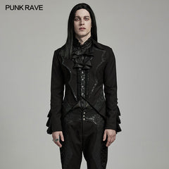 WY-1599LDM Gothic Victorian Tailcoat with Dramatic Ruffled Details?-??Punk Rave Clothing
