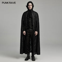 WY-1600DPM Gothic Vampire Cape Costume with Ornate Collar Design FALSE?-??Punk Rave Clothing