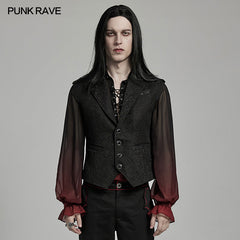 WY-1601MJM Gothic Jacquard Asymmetric Vest Vintage Victorian Tailored Waistcoat?-??Punk Rave Clothing