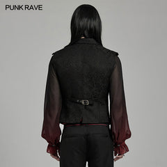 WY-1601MJM Gothic Jacquard Asymmetric Vest Vintage Victorian Tailored Waistcoat?-??Punk Rave Clothing