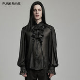 WY-1607CCM Gothic Ruffled Punk Shirt With Dramatic Bell Sleeves?-??Punk Rave Clothing