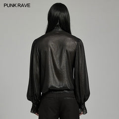 WY-1607CCM Gothic Ruffled Punk Shirt With Dramatic Bell Sleeves?-??Punk Rave Clothing