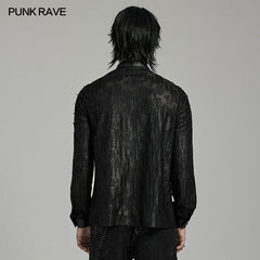 WY-1613CCM Mens Spiked black Gothic Punk Lace Shirt?-??Punk Rave Clothing