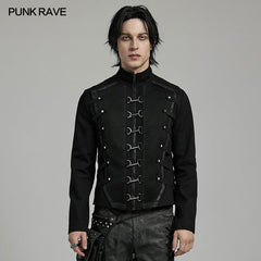 WY-1615XCM Steampunk Gothic Buckled black Jacket Punk Jackets?-??Punk Rave Clothing