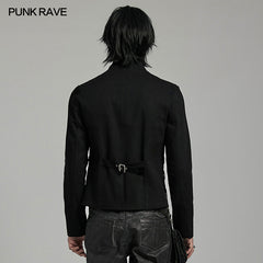 WY-1615XCM Steampunk Gothic Buckled black Jacket Punk Jackets?-??Punk Rave Clothing