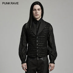 WY-1621MJM Punk Rave Classic Slim Male Goth Waistcoat?-??Punk Rave Clothing