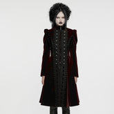 WY-1633XCF Elegant Gothic Lace-Up Symmetrical Long Coat?-??Punk Rave Clothing