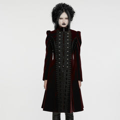 WY-1633XCF Elegant Gothic Lace-Up Symmetrical Long Coat?-??Punk Rave Clothing