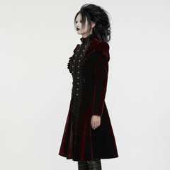WY-1633XCF Elegant Gothic Lace-Up Symmetrical Long Coat?-??Punk Rave Clothing