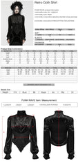 WY-1636CCF Victorian Velvet Gothic Shirt Dramatic High Collar Design?-??Punk Rave Clothing