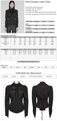 WY-1640CCF Elegant Gothic Double-Collar Lace-Up Blouse with Puff Sleeves?-??Punk Rave Clothing