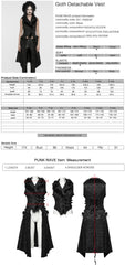 WY-1650MJF Gothic Vest Long Tail Detachable Faux Fur Trim?-??Punk Rave Clothing