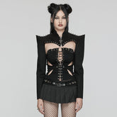 WY-1653XDF Spiked Gothic Cutout Punk Jackets for Edgy Statement Looks?-??Punk Rave Clothing
