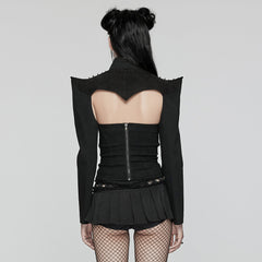 WY-1653XDF Spiked Gothic Cutout Punk Jackets for Edgy Statement Looks?-??Punk Rave Clothing