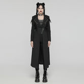 WY-1655XCF Gothic Punk Coat with Chains and Decorative Zipper Details?-??Punk Rave Clothing
