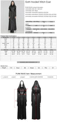 WY-1657XCF Gothic Hooded Long Coat with Elegant Brocade Details?-??Punk Rave Clothing