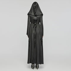 WY-1657XCF Gothic Hooded Long Coat with Elegant Brocade Details?-??Punk Rave Clothing