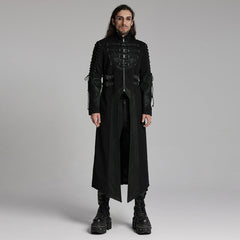 WY-1660XCM Gothic Steampunk Trench Punk Coat Buckle Strap Long Jacket?-??Punk Rave Clothing