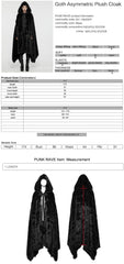 WY-1663DPF Gothic Asymmetric Plush Coat with Hooded Design?-??Punk Rave Clothing