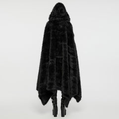 WY-1663DPF Gothic Asymmetric Plush Coat with Hooded Design?-??Punk Rave Clothing