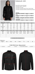 WY-1666CCM Mens Black Gothic Rivet Punk Shirt with Zipper Detail?-??Punk Rave Clothing