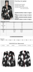 WY-1668XCF Gothic black White Faux Fur Punk Jacket?-??Punk Rave Clothing