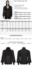WY-1669CCM Mens Gothic Ruffled Double-Breasted Black Lace Shirt?-??Punk Rave Clothing