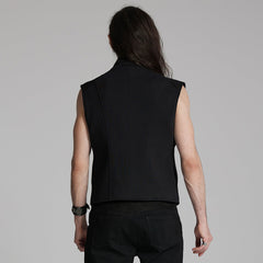 WY-1672MJM Tactical Cyberpunk Black Vest with Buckle Straps Design?-??Punk Rave Clothing