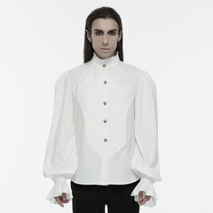WY-1676CCM Gothic White Victorian Ruffle Sleeve Button-Up Shirt?-??Punk Rave Clothing