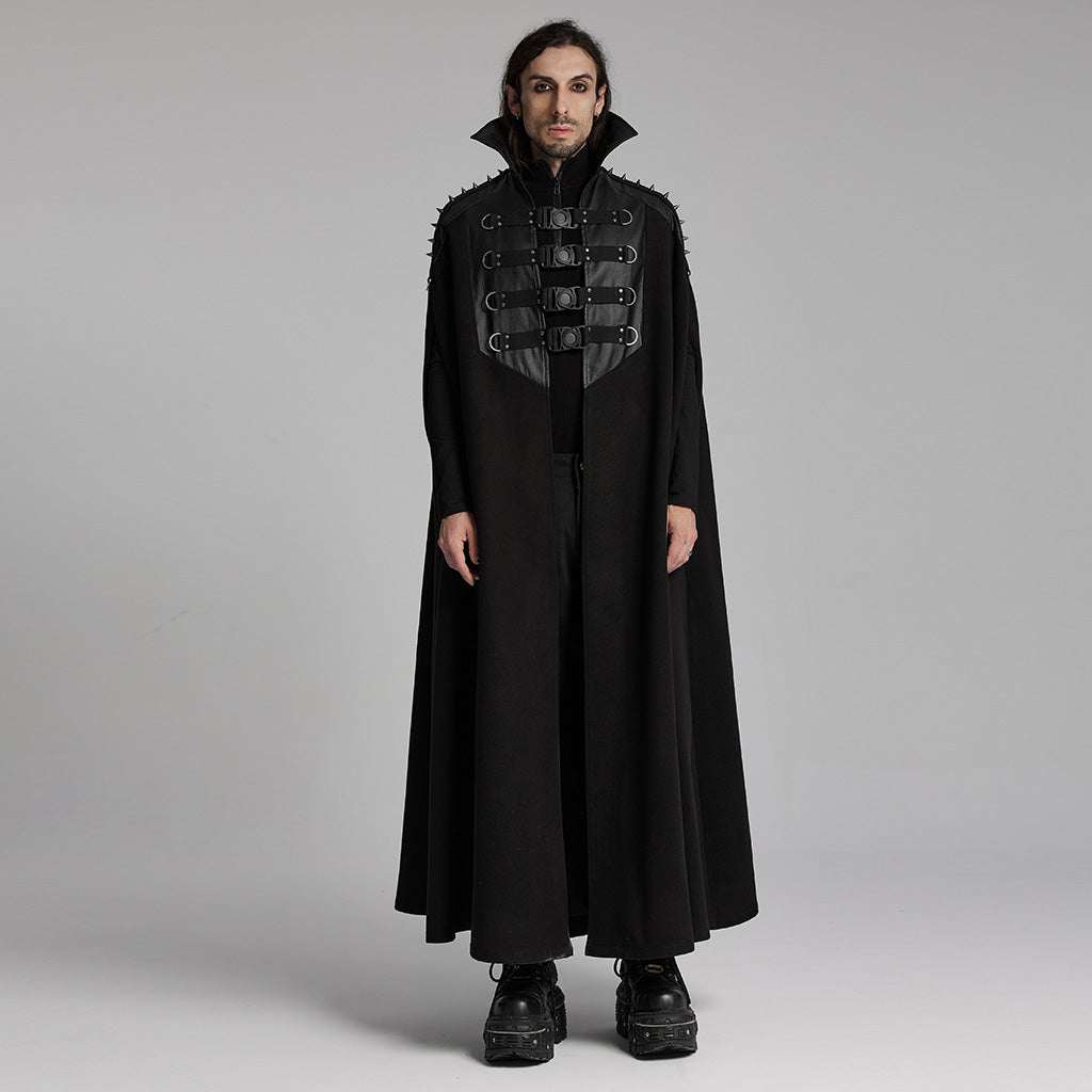 WY-1680DPM Mens Gothic High Collar Buckle Punk Coat Cape?-??Punk Rave Clothing