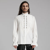 WY-1684CCM Mens Gothic Pleated Ruffle Shirt Victorian Steampunk Style?-??Punk Rave Clothing