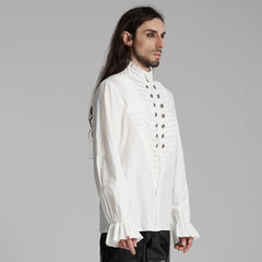 WY-1684CCM Mens Gothic Pleated Ruffle Shirt Victorian Steampunk Style?-??Punk Rave Clothing