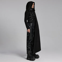 WY-1687DPM Punk Coat Asymmetric Detachable Cloak Hooded Goth Style?-??Punk Rave Clothing