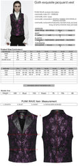 WY-1698MJM Exquisite Violet Jacquard Gothic Vest with Leather Lapels?-??Punk Rave Clothing