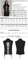 WY-1701MJM Gothic Leather Strapped Mesh Biker Punk Vests Zipper Closure?-??Punk Rave Clothing