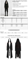 WY-1713XCF Womens Gothic Coat Hooded Longline Lace Mesh Design