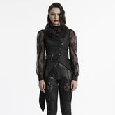 WY-1720MJF Womens Lace Sleeve Tailored Gothic Vest Jacket