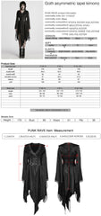 WY-1723XCF Gothic Coat Asymmetrical Hem Lace Buckle Detail Long Sleeve Fashion