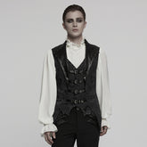 WY-1765MJM Gothic Vest Steampunk Buckle Waistcoat Victorian Brocade Design