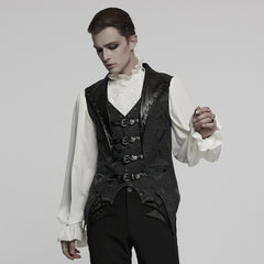 WY-1765MJM Gothic Vest Steampunk Buckle Waistcoat Victorian Brocade Design