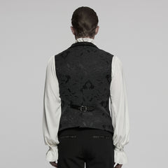 WY-1765MJM Gothic Vest Steampunk Buckle Waistcoat Victorian Brocade Design